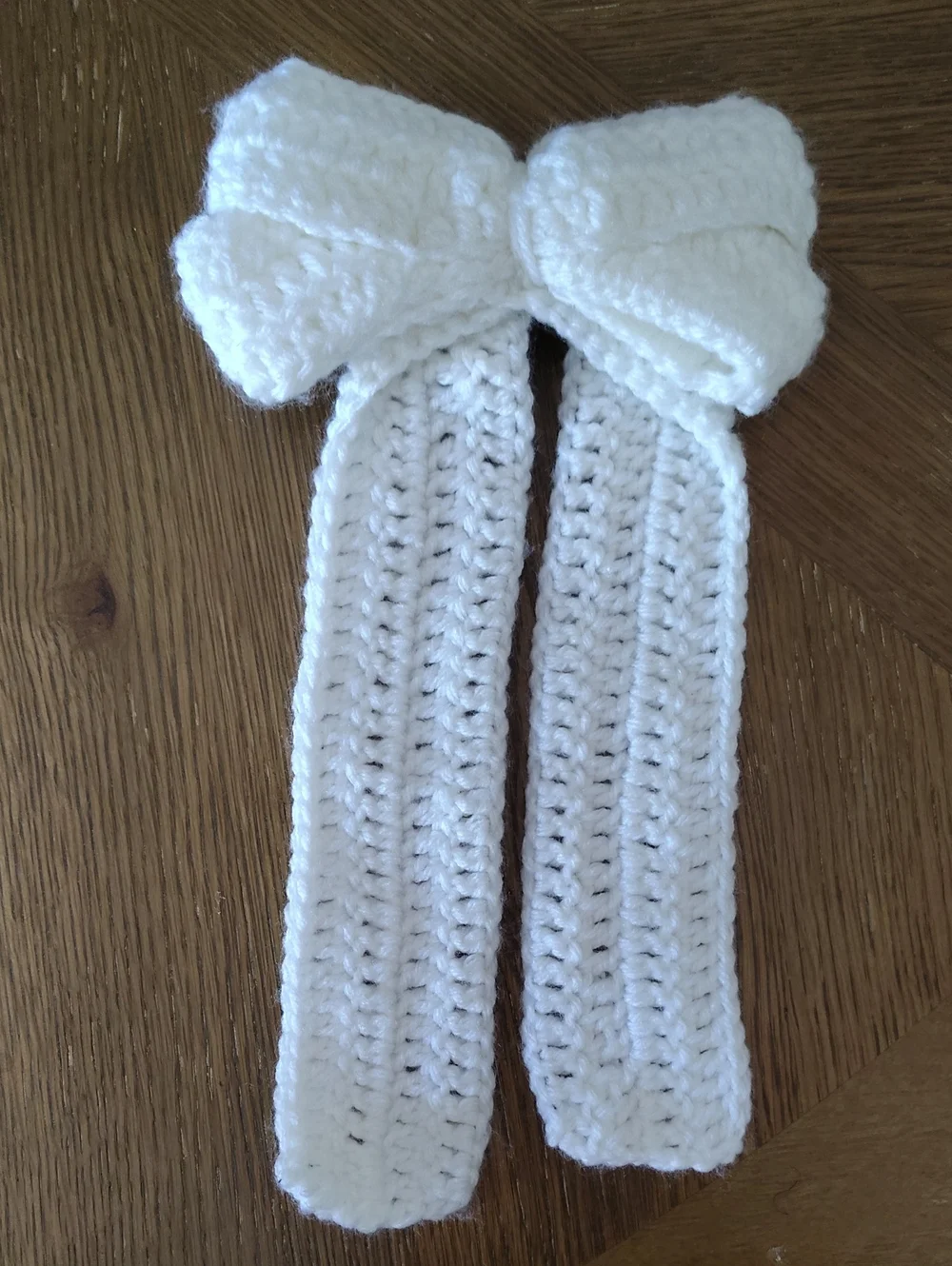 White Crochet Bow Hair Accessory for Kids